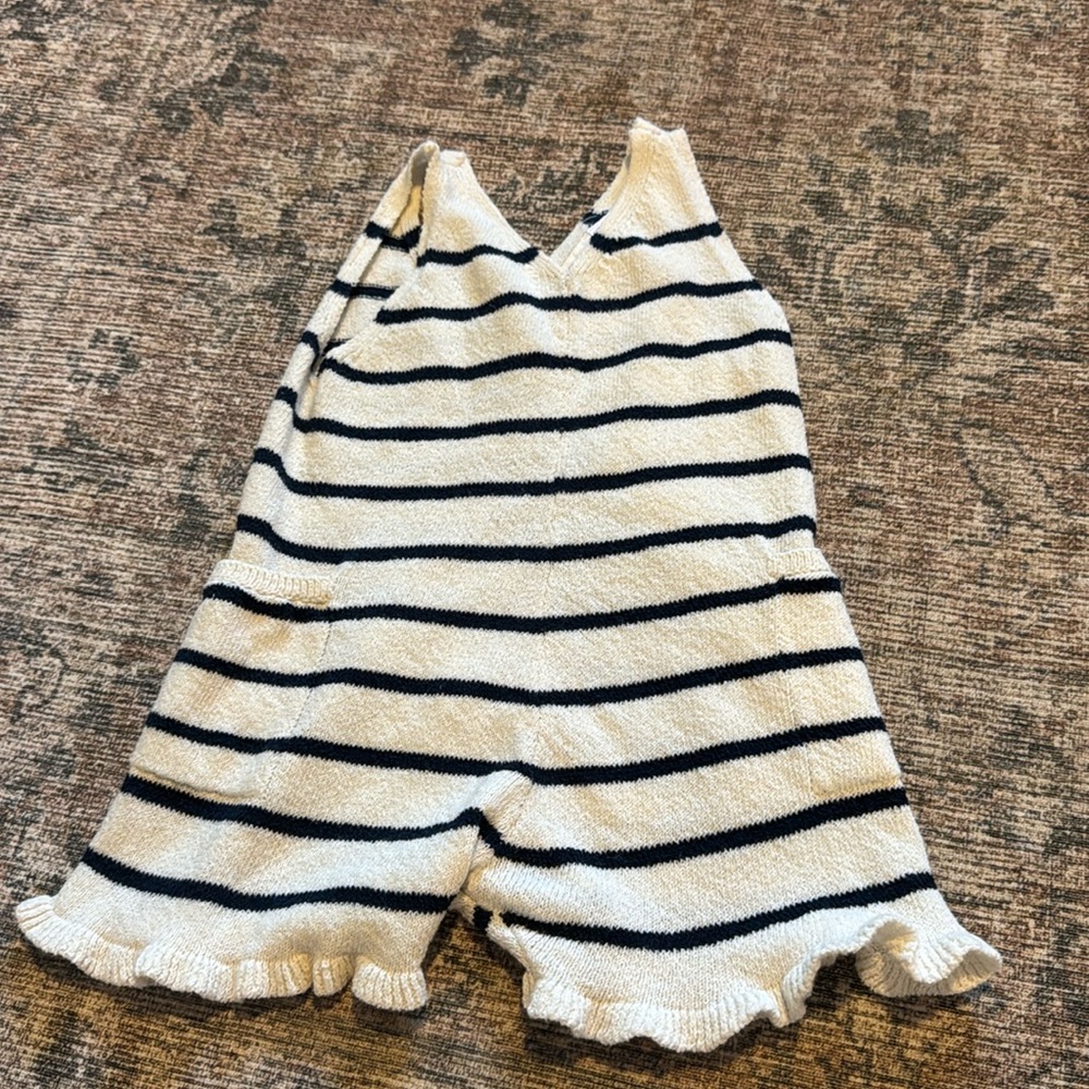 Zara navy and white romper